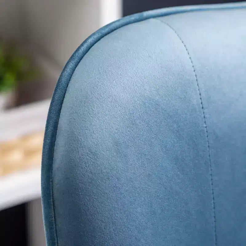 Contemporary Silky Velvet Tufted Button Back Accent Chair, Blue