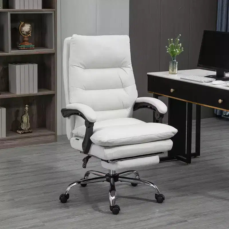 Vibration Massage Office Chair, Reclining Back, Footrest, Microfibre Comfy Computer Chair