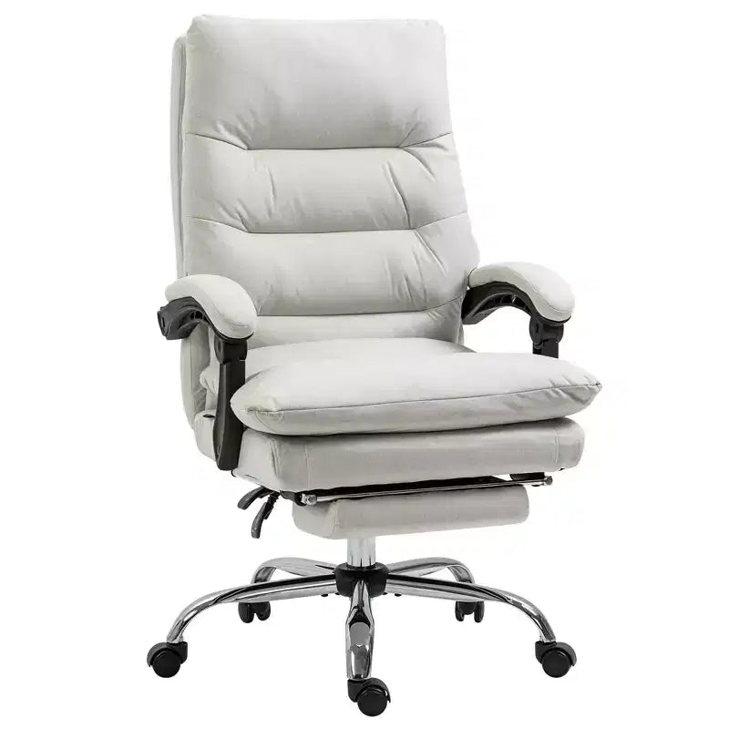 Vibration Massage Office Chair, Reclining Back, Footrest, Microfibre Comfy Computer Chair