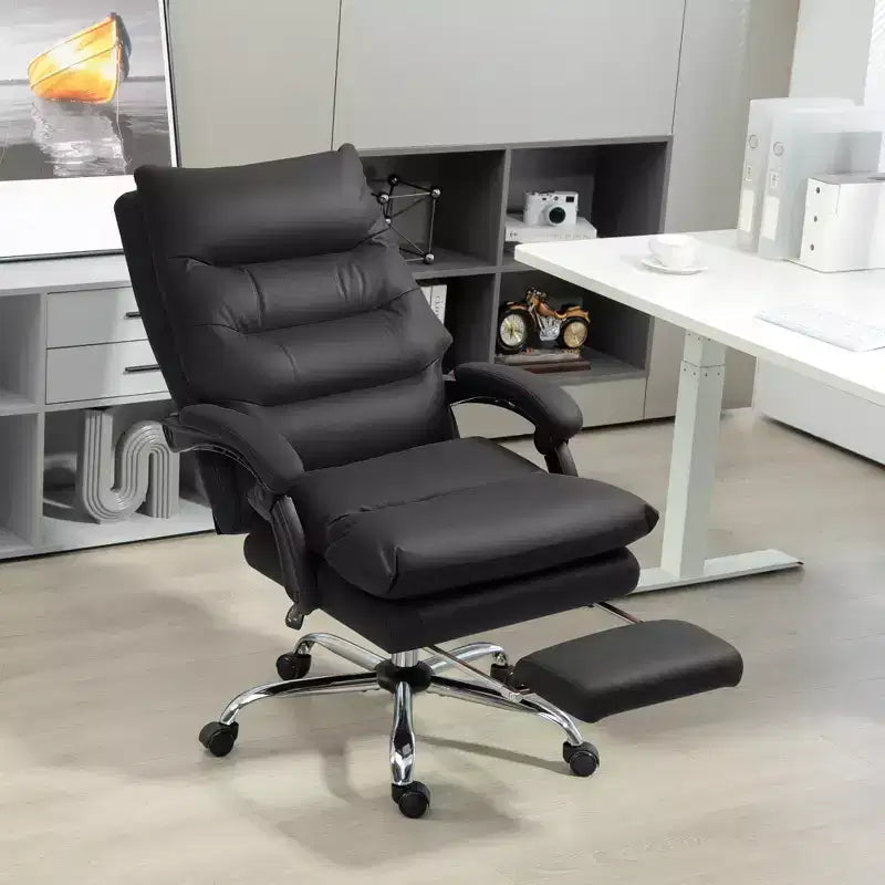 Vibration Massage Office Chair, Reclining Back, Footrest, Microfibre Comfy Computer Chair