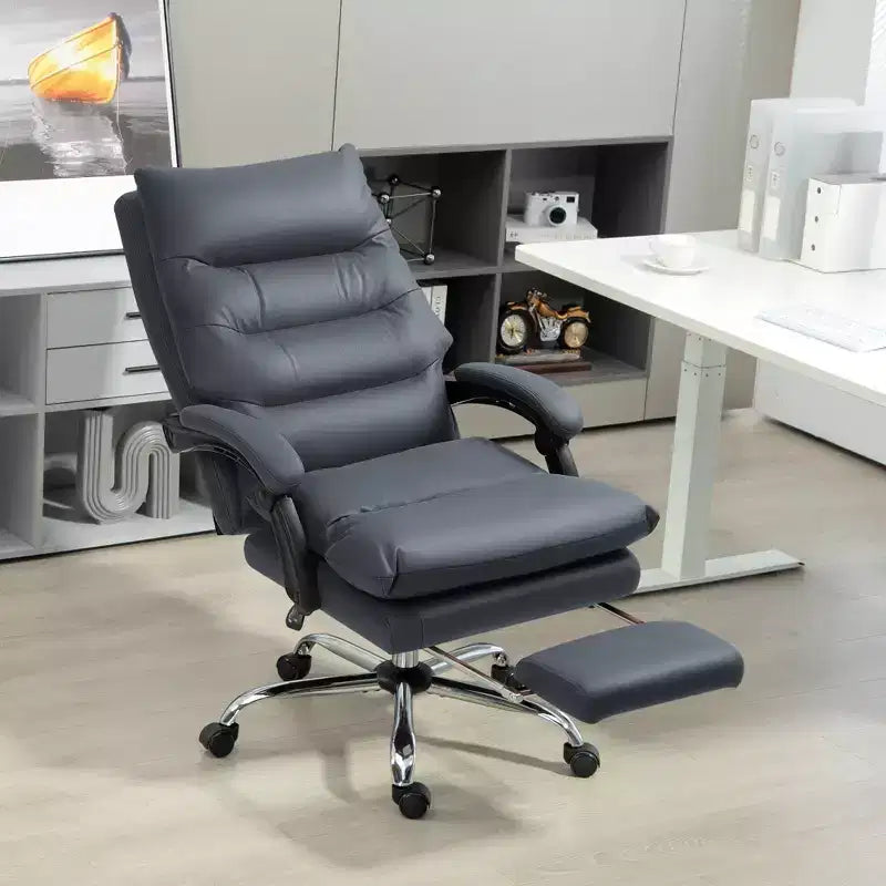 Vibration Massage Office Chair, Reclining Back, Footrest, Microfibre Comfy Computer Chair