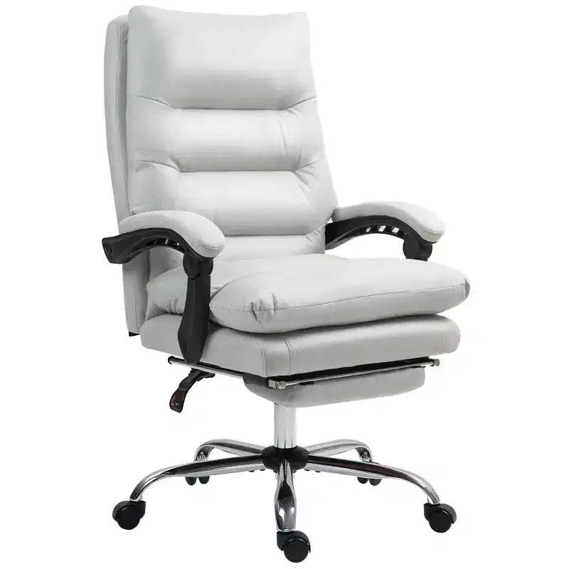 Vibration Massage Office Chair, Reclining Back, Footrest, Microfibre Comfy Computer Chair