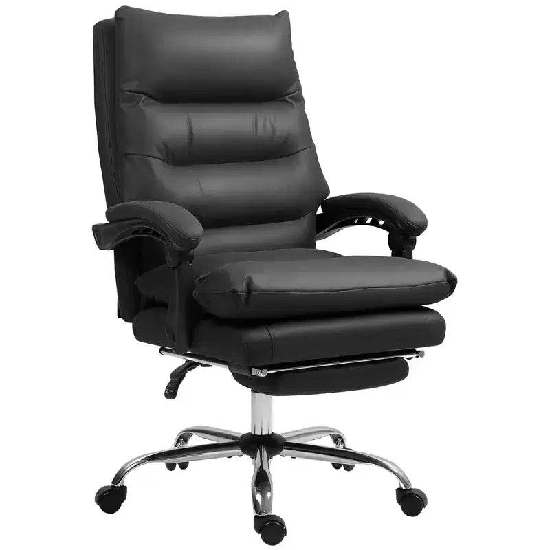 Vibration Massage Office Chair, Reclining Back, Footrest, Microfibre Comfy Computer Chair