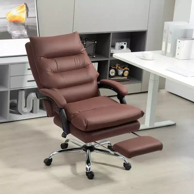 Vibration Massage Office Chair, Reclining Back, Footrest, Microfibre Comfy Computer Chair