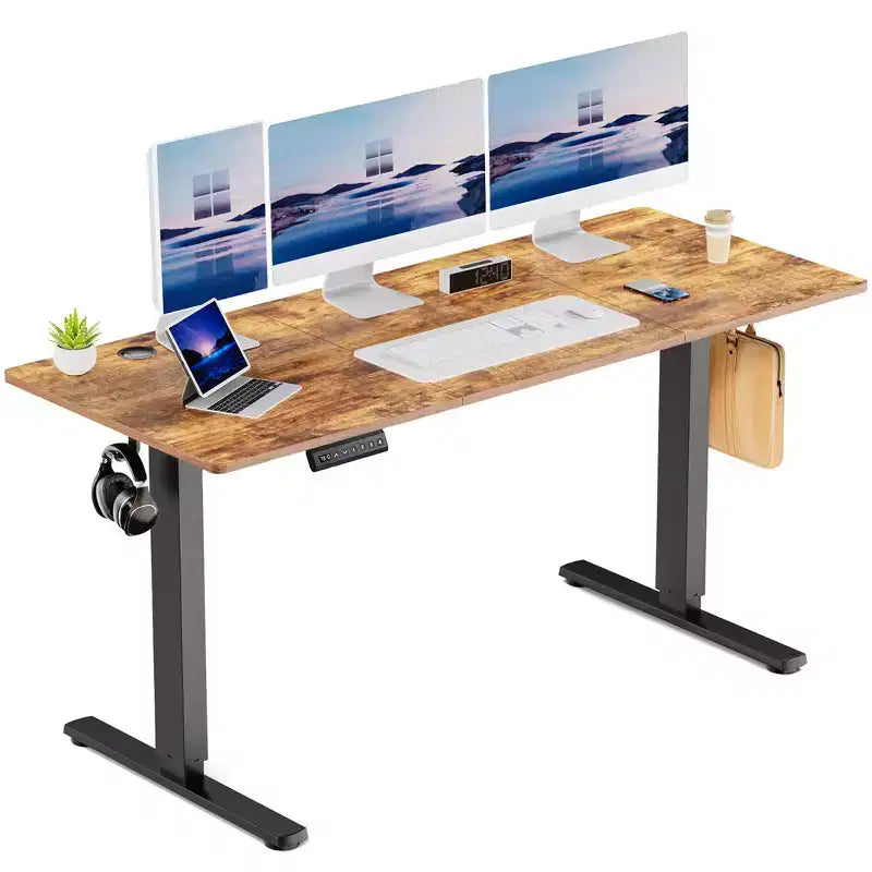 63" Electric Standing Desk – Height Adjustable Workstation with Memory Presets, Quiet Motor