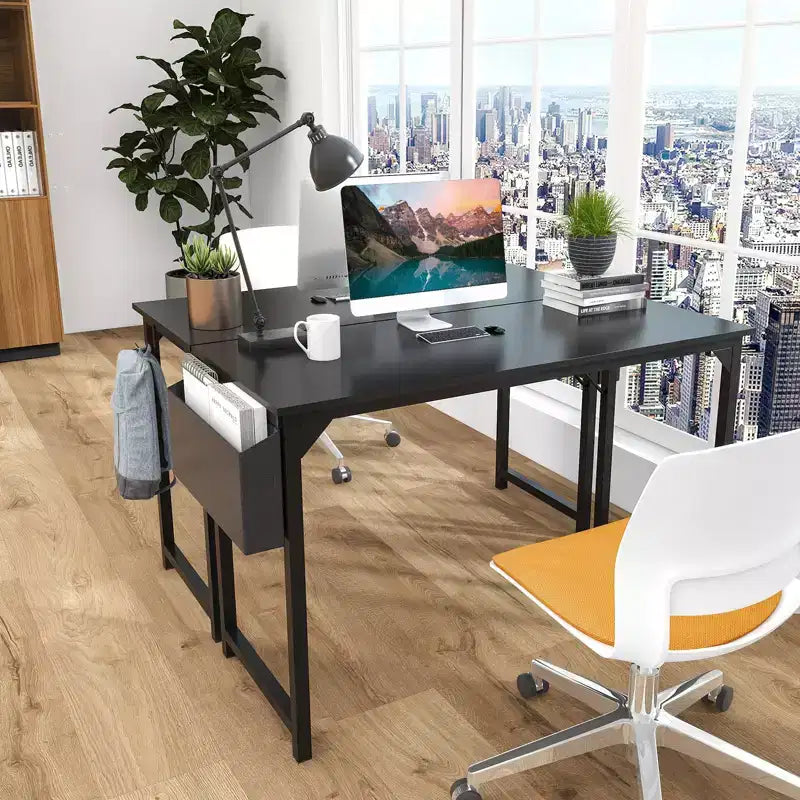 55 Inch Game Computer Desk with Storage, Home Office Modern Simple Style PC Table for Youth Student Adult