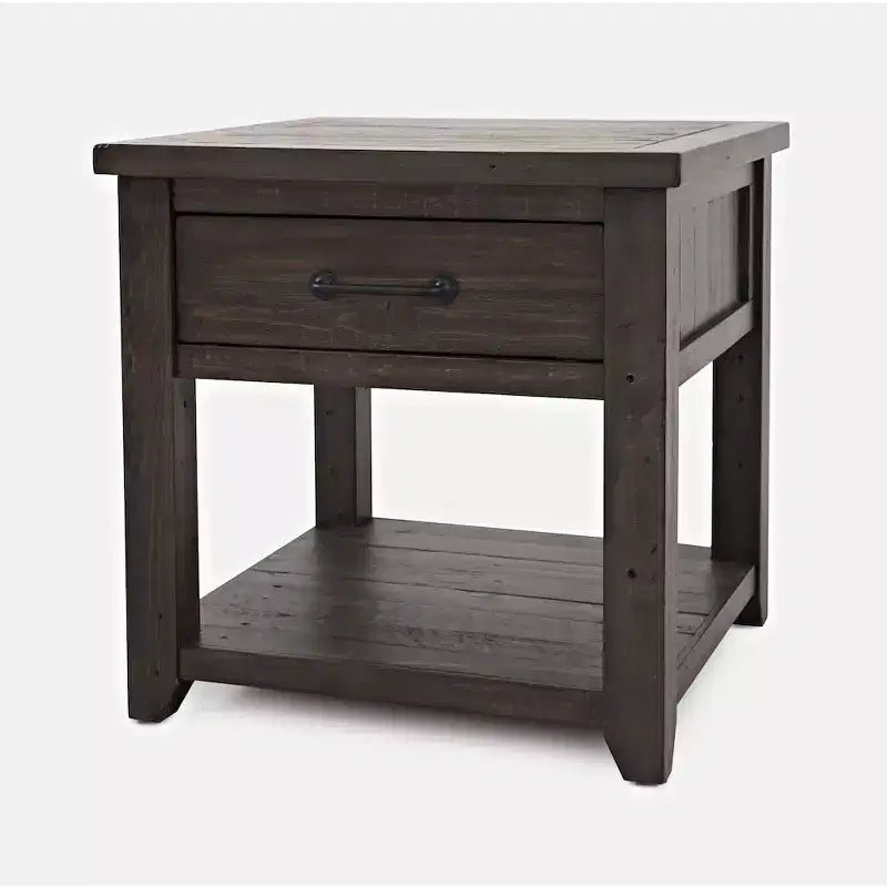 Rustic Reclaimed Pine Farmhouse Harris End Table