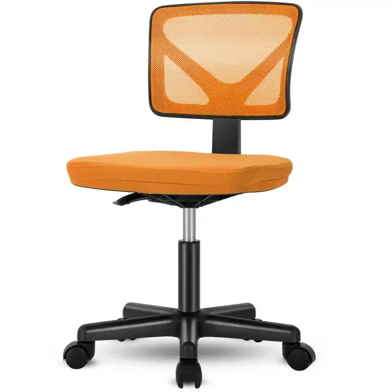 Office Chair Home Office Desk Armless Mesh Computer Chair Small Space Swivel Adjustable Low Back Task Chair for Teens Adults Blue