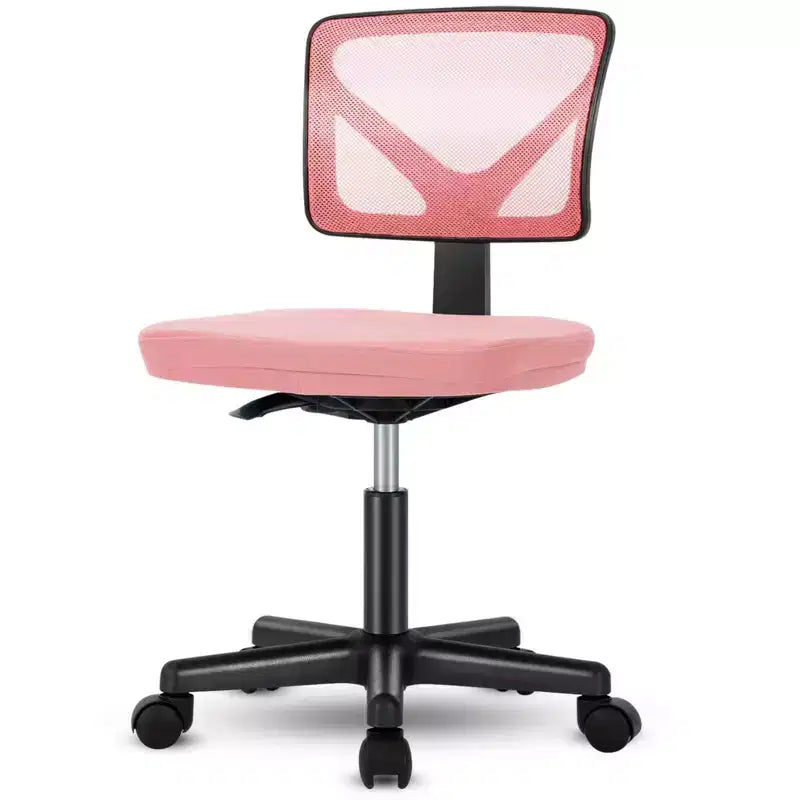Office Chair Home Office Desk Armless Mesh Computer Chair Small Space Swivel Adjustable Low Back Task Chair for Teens Adults Blue