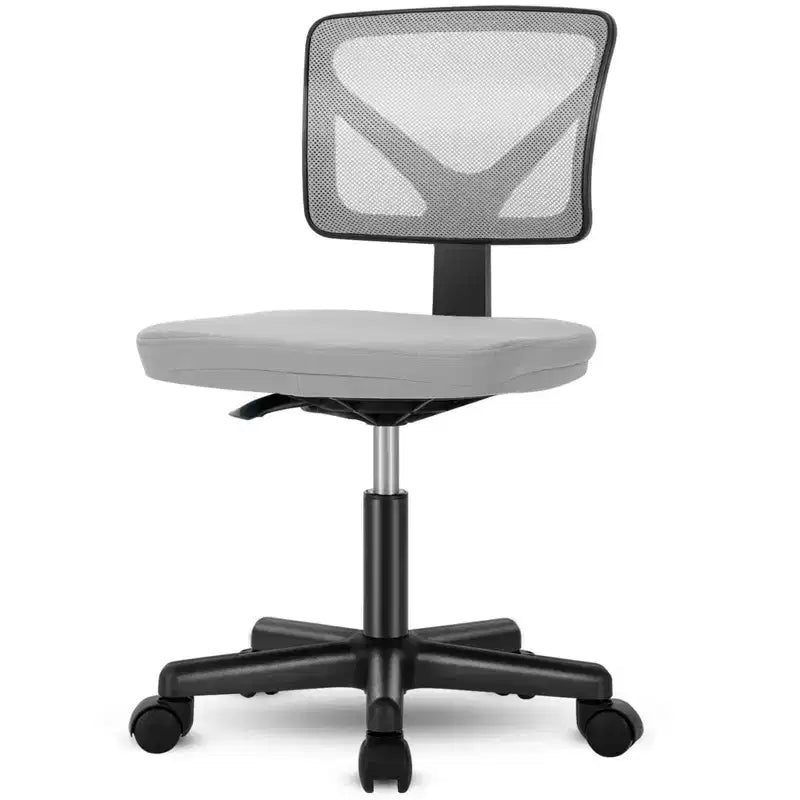 Office Chair Home Office Desk Armless Mesh Computer Chair Small Space Swivel Adjustable Low Back Task Chair for Teens Adults Blue