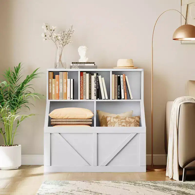 Kids Toy Storage Organizer, Kids Bookshelf and Toy Storage, Toddlers Bookshelf Toy Organizer for Kids Rooms Playroom Bedroom Nursery Daycare