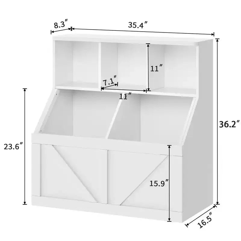Kids Toy Storage Organizer, Kids Bookshelf and Toy Storage, Toddlers Bookshelf Toy Organizer for Kids Rooms Playroom Bedroom Nursery Daycare