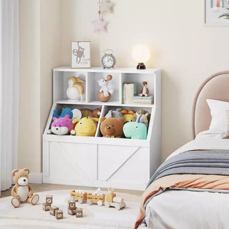 Kids Toy Storage Organizer, Kids Bookshelf and Toy Storage, Toddlers Bookshelf Toy Organizer for Kids Rooms Playroom Bedroom Nursery Daycare