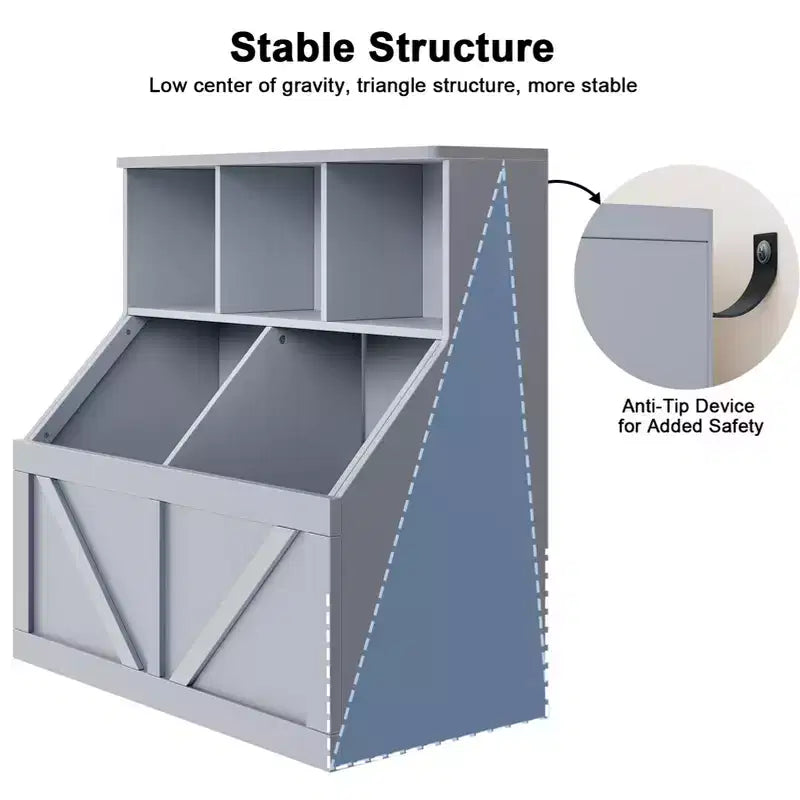 Kids Toy Storage Organizer, Kids Bookshelf and Toy Storage, Toddlers Bookshelf Toy Organizer for Kids Rooms Playroom Bedroom Nursery Daycare
