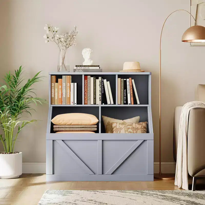 Kids Toy Storage Organizer, Kids Bookshelf and Toy Storage, Toddlers Bookshelf Toy Organizer for Kids Rooms Playroom Bedroom Nursery Daycare