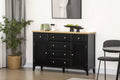Buffet bahut avec tiroirs de rangement, plateau en bois d'hévéa et étagères réglables