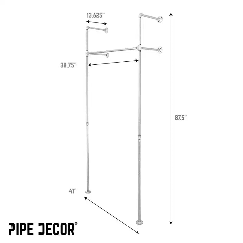 41 in. Galvanized Wall Mounted Clothing Rack