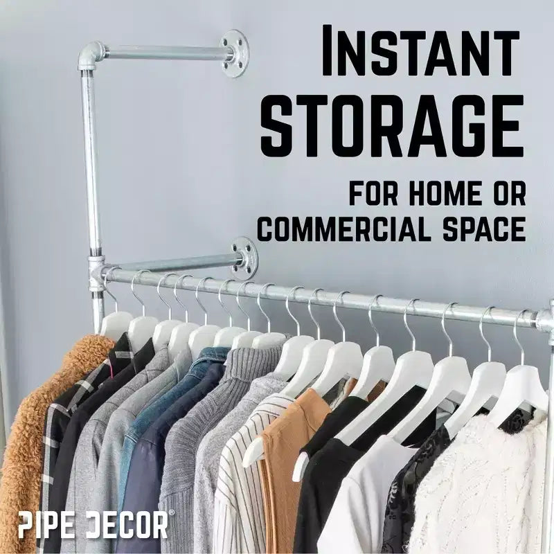 41 in. Galvanized Wall Mounted Clothing Rack