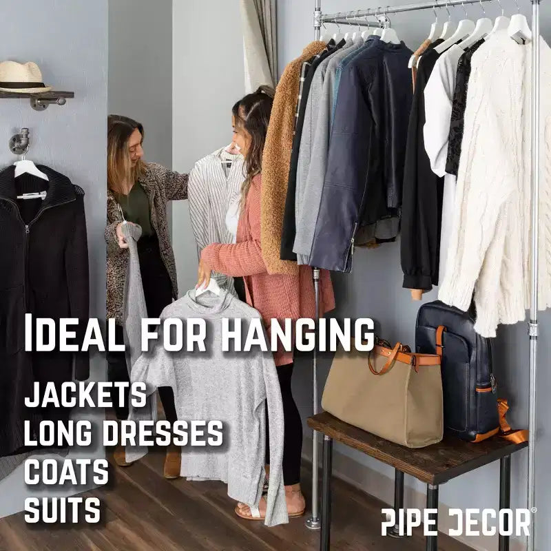 41 in. Galvanized Wall Mounted Clothing Rack
