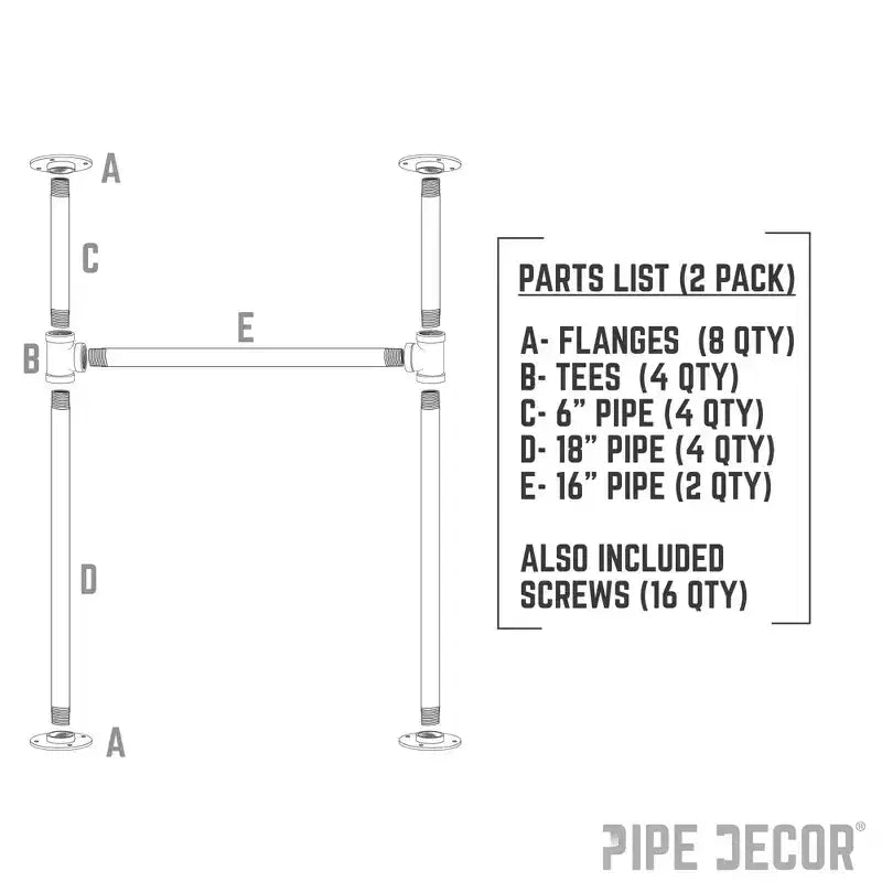 1 in. Heavy Duty H Round Flange Pipe Legs for Wood Dining Tabletops