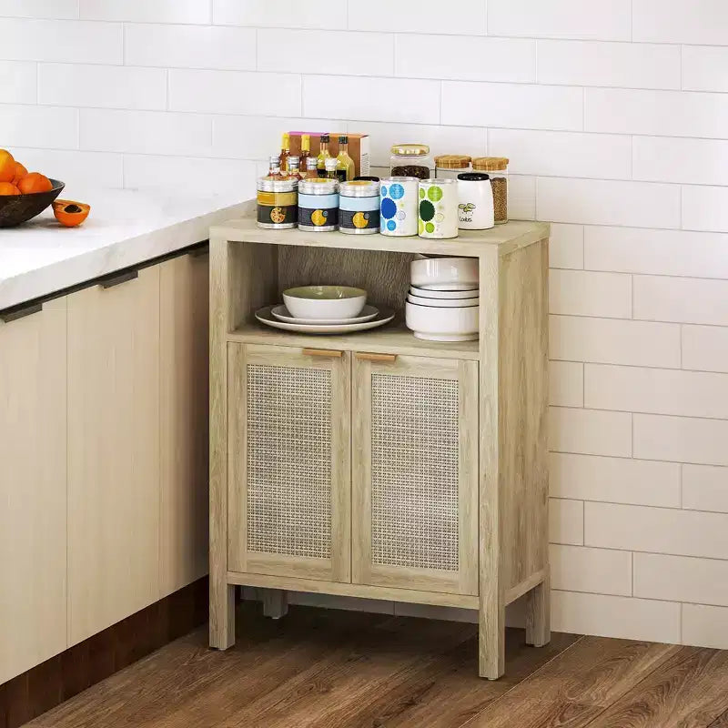 Sideboard Buffet Cabinet with Storage, Modern Accent Cabinet with Adjustable Shelf