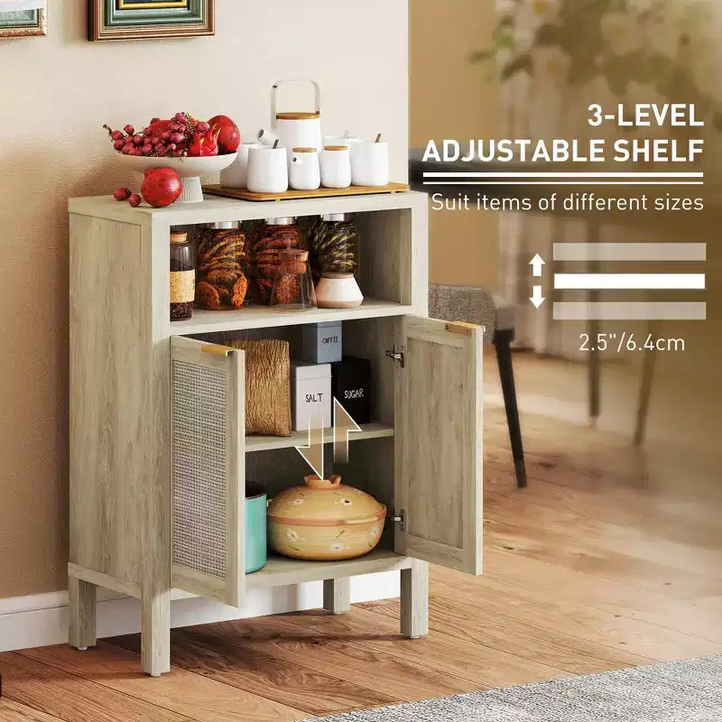 Sideboard Buffet Cabinet with Storage, Modern Accent Cabinet with Adjustable Shelf
