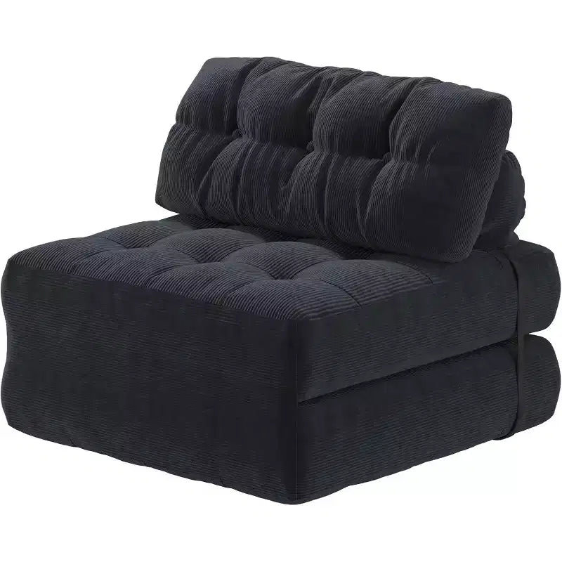 Folding Sofa Bed, Futon Sofa Bed, Futon Sofa Bed Convertible Sleeper Chair, Pillow Foldable Mattress Back Support, Portable Fold Out Couch, Single