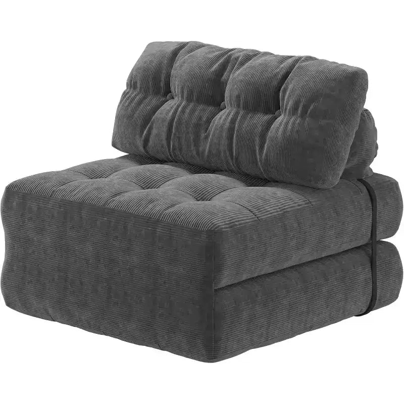 Folding Sofa Bed, Futon Sofa Bed, Futon Sofa Bed Convertible Sleeper Chair, Pillow Foldable Mattress Back Support, Portable Fold Out Couch, Single
