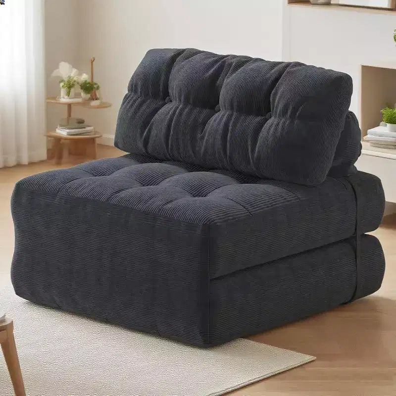 Folding Sofa Bed, Futon Sofa Bed, Futon Sofa Bed Convertible Sleeper Chair, Pillow Foldable Mattress Back Support, Portable Fold Out Couch, Single