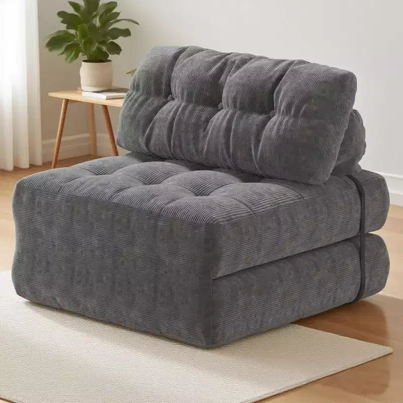 Folding Sofa Bed, Futon Sofa Bed, Futon Sofa Bed Convertible Sleeper Chair, Pillow Foldable Mattress Back Support, Portable Fold Out Couch, Single