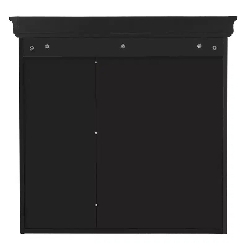 30 in. W x 28 in. H Rectangular MDF Medicine Cabinet with Mirror, Adjustable Shelf, Soft-closing Hinges, Open Shelves