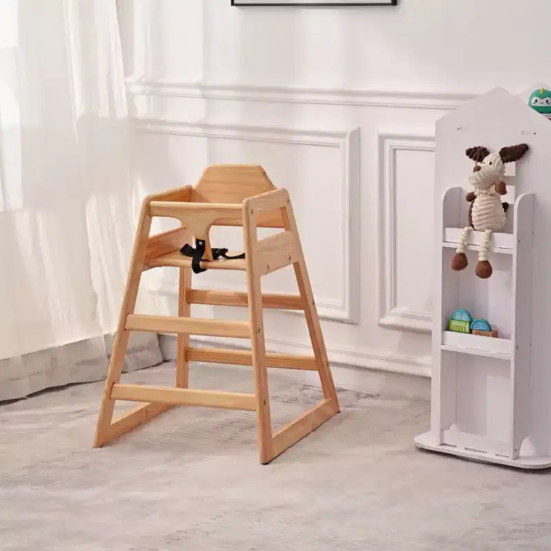 Baby High Chair, Solid Wood, Easy to Clean