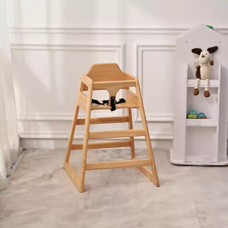 Baby High Chair, Solid Wood, Easy to Clean