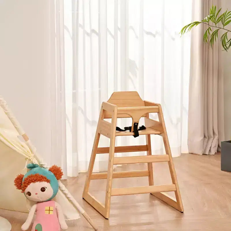 Baby High Chair, Solid Wood, Easy to Clean