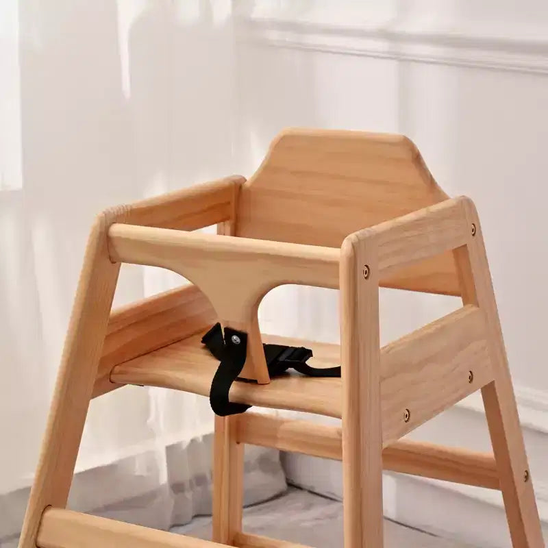 Baby High Chair, Solid Wood, Easy to Clean