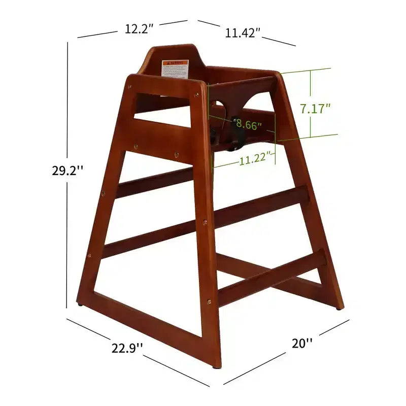 Baby High Chair, Solid Wood, Easy to Clean