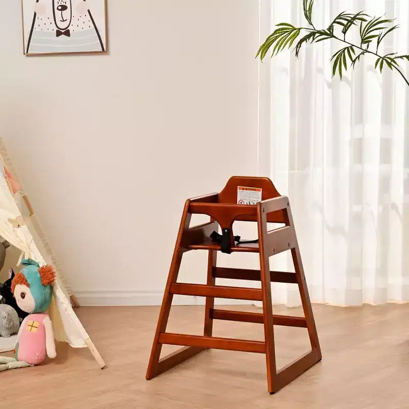 Baby High Chair, Solid Wood, Easy to Clean