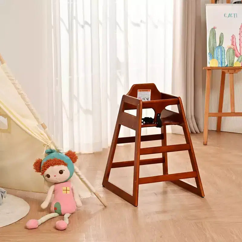 Baby High Chair, Solid Wood, Easy to Clean