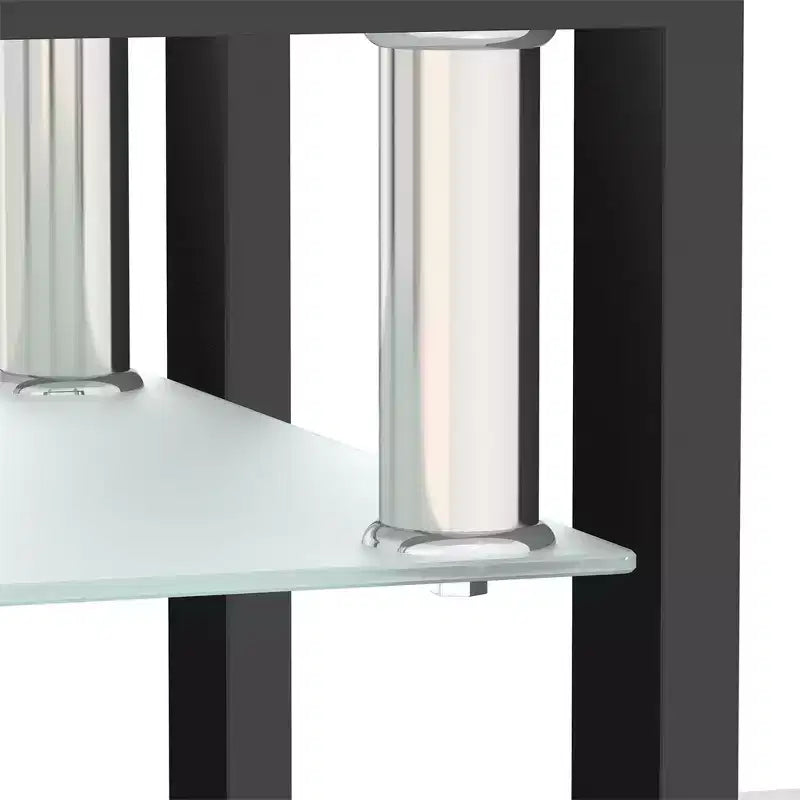 Square Glass Coffee Table with Storage Shelf