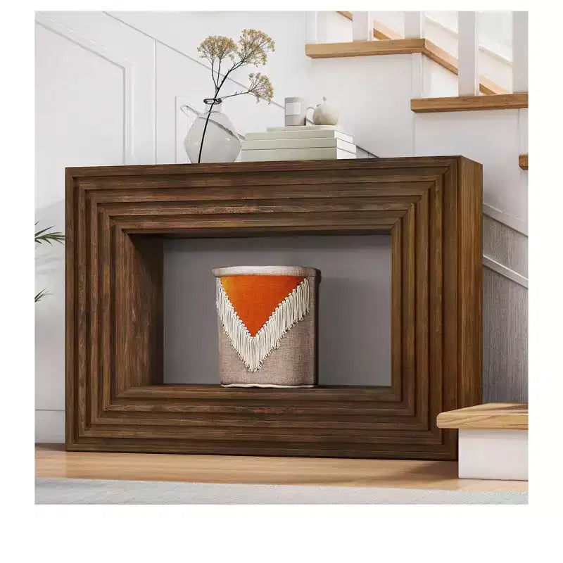 Farmhouse 47.2 inch Console Table with Open Storage for Entryway Sofa Side Bedroom Home Decor Walnut