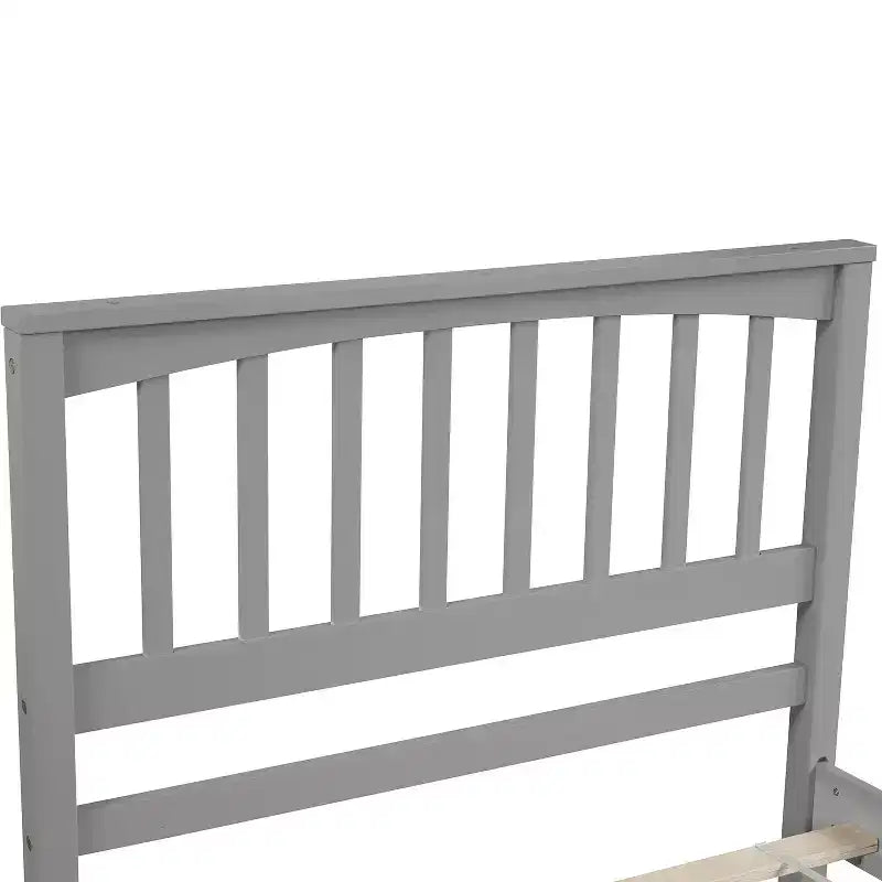 Solid Wood Twin Size Platform Bed, Twin Wooden Bed Frame with Headboard for Bedroom