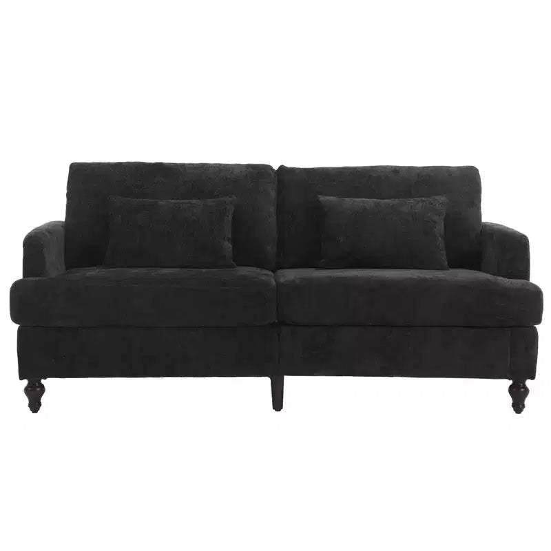 Mid Century Chenille Fabric Loveseat Sofa, 2-Seat Upholstered Modern Couch