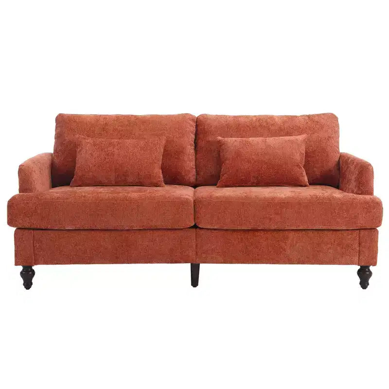 Mid Century Chenille Fabric Loveseat Sofa, 2-Seat Upholstered Modern Couch
