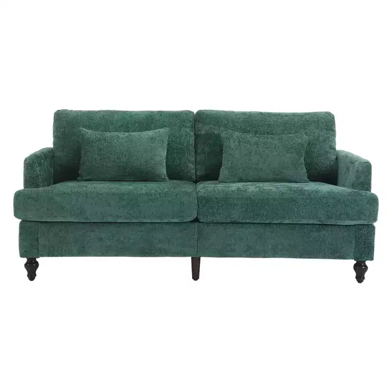 Mid Century Chenille Fabric Loveseat Sofa, 2-Seat Upholstered Modern Couch