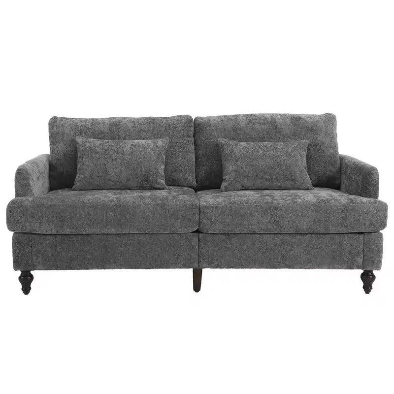 Mid Century Chenille Fabric Loveseat Sofa, 2-Seat Upholstered Modern Couch