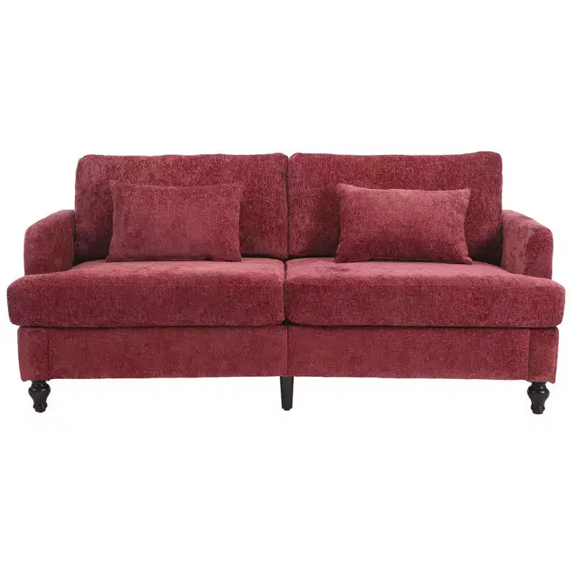 Mid Century Chenille Fabric Loveseat Sofa, 2-Seat Upholstered Modern Couch