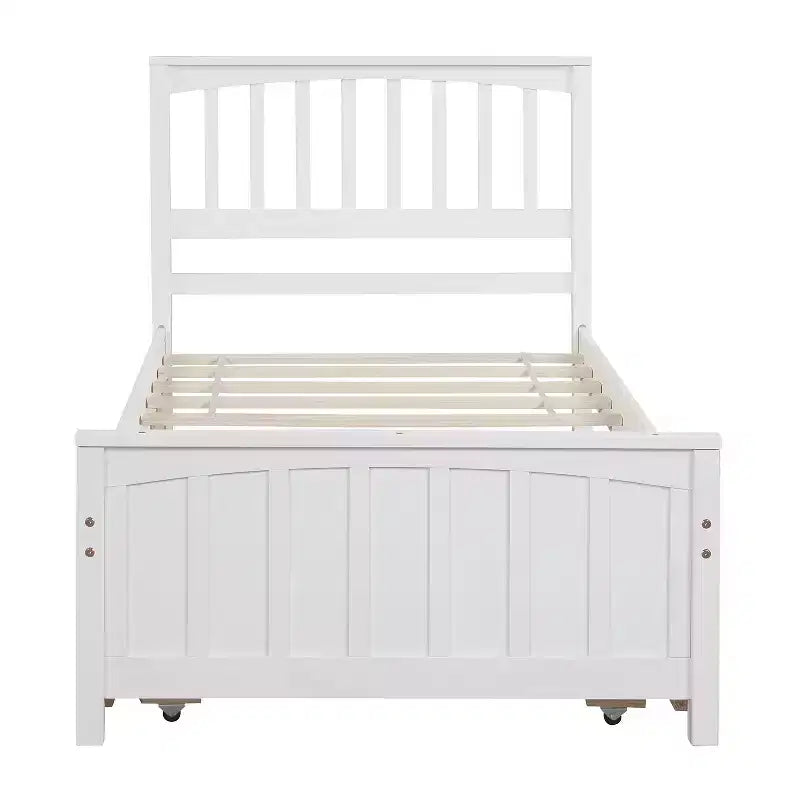 Twin Platform Wood Bed Frame with Headboard and Footboard for Bedroom