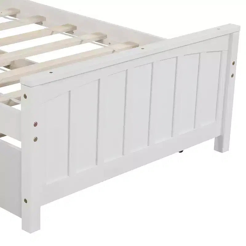 Twin Platform Wood Bed Frame with Headboard and Footboard for Bedroom