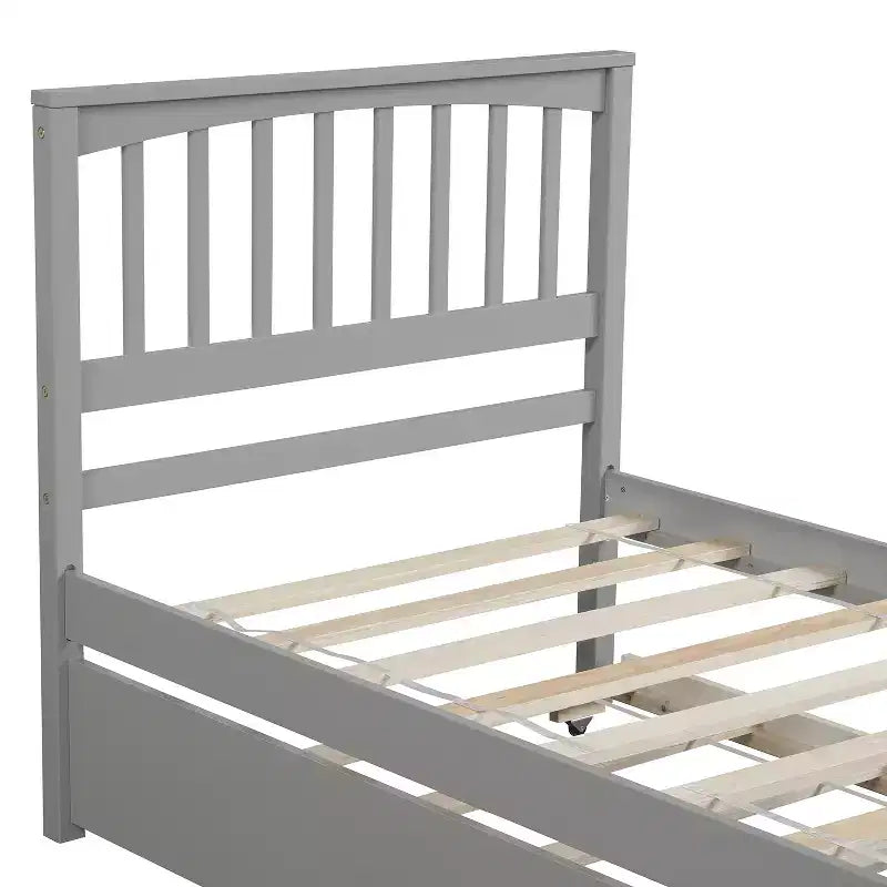 Twin Platform Wood Bed Frame with Headboard and Footboard for Bedroom