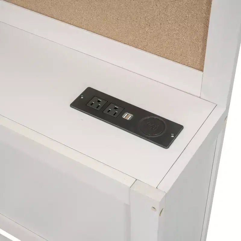 Daybed with 3 Storage Drawers and Sockets and USB Ports, Wooden Bedframe with Upper Soft Board for Bedroom Guestroom, White